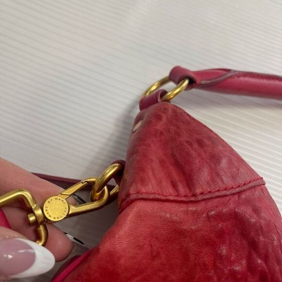 Marc By Marc Jacobs Red Washed Up Billy Hobo Bag Purse Handbag - Picture 12 of 14